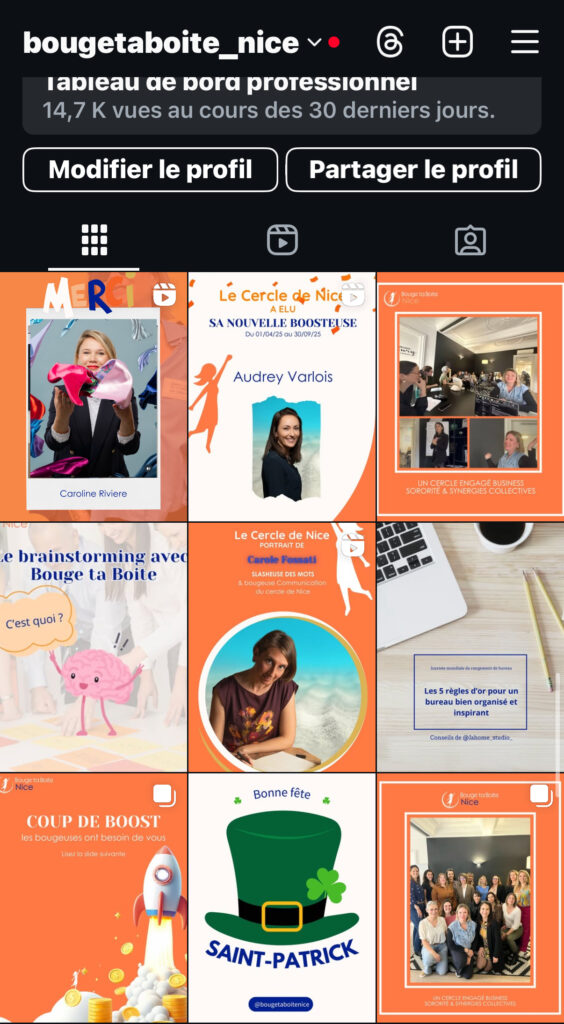 Feed instagram Bouge ta boite Nice